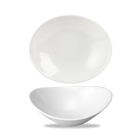 White Orbit Oval Bowl 8"